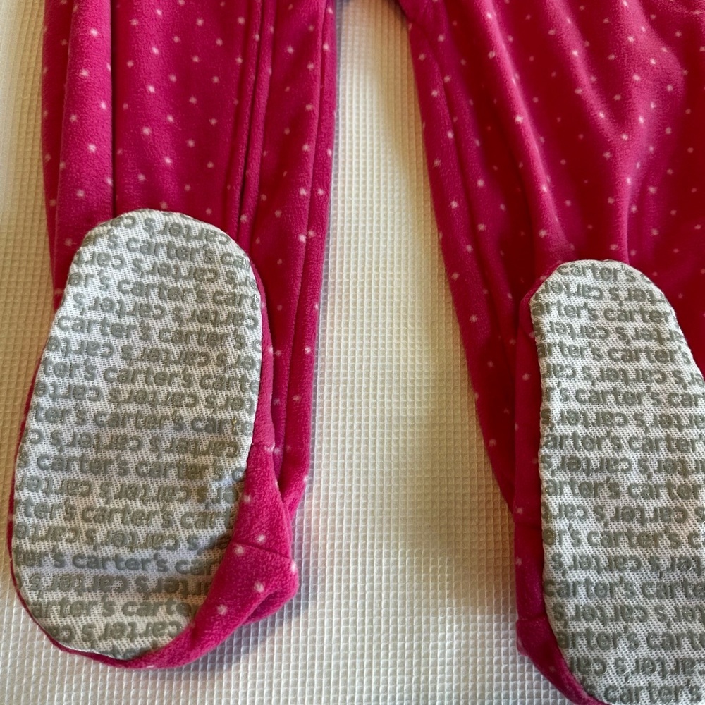 Carter's One Piece Footie Polka Dots and Unicorn Full zipper Size 3 T - Picture 10 of 11